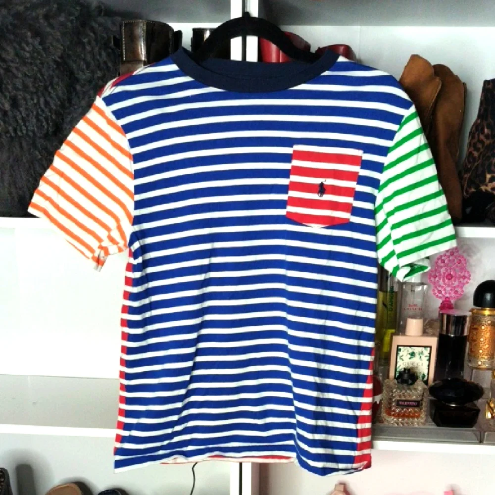 Polo Ralph Lauren Boys Striped Cotton Jersey Pocket T-Shirt - Multi Size 14